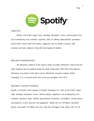 Project & Portfolio II: Spotify Market Analysis Report | DOCX