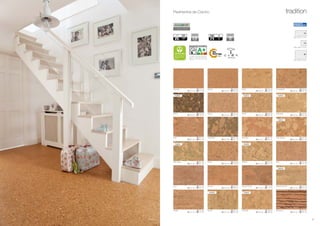 *Information sur le niveau d’émission de
substances volatiles dans l’air intérieur,
présentant un risque de toxicité par in-
halation, sur une échelle de classe allant
de A+ (très faibles émissions) à C (fortes
émissions)
commercial
warranty
years
5
residential
warranty
years
10
no added formaldehyde
AGGL PURe GLUE-DOWN
Rondo
Twist	 72 901 00
73 901 00 | 80 901 00
Twist Red	 72 901 91
73 901 91 | 80 901 91
Twist Orange	 72 901 94
73 901 94 | 80 901 94
Twist Green	 72 901 92
73 901 92 | 80 901 92
Horizon	 72 221 00
73 221 00 | 80 221 00
Kwadraat	 72 160 00
73 160 00 | 80 160 00
Castello	 72 241 00
73 241 00 | 80 241 00
Element	 72 800 00
73 800 00 | 80 800 00
Element Rustic	 72 110 00
73 110 00 | 80 110 00
Element Schmal	 72 231 00
73 231 00 | 80 231 00
Champagner	 72 040 00
73 040 00 | 80 040 00
Standard	 72 214 00
73 214 00 | 80 214 00
tradition
38
Classic	 72 101 00
73 101 00 | 80 101 00
Twist Black	 72 901 93
73 901 93 | 80 901 93
Forest	 72 700 00
73 700 00 | 80 700 00
River	 72 131 00
73 131 00 | 80 131 00
Lava	 72 201 00
73 201 00 | 80 201 00
Mineral	 72 220 00
73 220 00 | 80 220 00
Mocha	 72 100 00
73 100 00 | 80 100 00
Rondo	 72 920 00
73 920 00 | 80 920 00
Arabesque	 72 910 00
73 910 00 | 80 910 00
Mystic	 72 440 00
73 440 00 | 80 440 00
Parallel	 72 121 00
73 121 00 | 80 121 00
Expression	 72 291 00
73 291 00 | 80 291 00
300 x 300 x 4 mm
73
600 x 300 x 4 mm
72
600 x 450 x 4 mm
80
Pavimentos de Corcho
nuevo
nuevonuevo
nuevo
nuevonuevo
nuevo
nuevonuevo
 