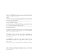 47
Todos los suelos GRANORTE tienen un mantenimiento sencillo. Sin embargo, al igual que ocurre con
cualquier tipo de suelo, requiere un cuidado y limpieza continuos y adecuados, para conservar la protección
de la superficie y el aspecto atractivo de los mismos.
Cuidados
El suelo debe mantenerse limpio. Evite utilizar productos de limpieza que contengan elementos abrasivos o
que estén elaborados a base de disolventes.
Las patas de los muebles deben tener almohadillas protectoras para evitar arañazos. Los muebles y otros
objetos pesados deben colocarse con cuidado.
Coloque un felpudo dentro de la puerta de entrada para mayor protección contra la suciedad y la arena.
Las sillas con ruedecillas deben ser de tipo W (suave). Para mayor protección, utilice alfombras de
policarbonato bajo las sillas con ruedecillas.
Evite utilizar objetos afilados o con punta que concentren el peso en un sólo punto sobre el suelo de corcho
(por ejemplo, tacones de zapatos).
El contacto prolongado de materiales que contengan plastificantes (por ejemplo caucho, látex, plásticos,
etc.) con el barniz puede provocar manchas no reversibles en el suelo.
El corcho es un producto natural y puede tender a perder color al exponerse a la luz solar durante períodos
prolongados de tiempo. Utilice persianas o cortinas para evitar que el corcho pierda color debido a los
efectos de la radiación directa del sol.
Limpieza
Los revestimientos para suelo GRANORTE deben limpiarse periódicamente utilizando una fregona, escoba
o aspirador. El polvo y la suciedad tienen un efecto como papel de lija y en consecuencia han de limpiarse
inmediatamente. Si es necesario (en caso de mucha suciedad), el suelo puede limpiarse con una fregona
húmeda utilizando un producto de limpieza adecuado.
Mantenimiento
Puede resultar necesario realizar un mantenimiento ocasional para restaurar la capa protectora. En primer
lugar, limpie el suelo y a continuación aplique una fina capa de un producto de mantenimiento adecuado.
Preste atención a las instrucciones de mantenimiento específicas para el suelo que tenga. Para un uso
correcto, siga las instrucciones indicadas en las etiquetas del envase de cada producto, y la información
técnica de que disponga.
Advertencia
Los suelos GRANORTE han sido elaborados con productos de gran calidad y materiales naturales, y
deben manejarse de manera apropiada. A pesar del cuidado prestado en su elaboración, pueden existir
variaciones en cuanto a su aspecto (color, brillo y textura). Compruebe dichas características antes de
colocar el suelo, distribuyendo las baldosas/tablones de forma tal que dichas variaciones no ofrezcan un
aspecto discordante.
El corcho ( como la madera ) puede experimentar cambios de color al exponerse a la luz solar durante
períodos prolongados de tiempo.
Aunque hemos aplicado todos los esfuerzos para garantizar la mayor precisión en la elaboración de este
catálogo, GRANORTE no se hace responsable de posibles cambios en los productos ni de errores de
impresión. Las imágenes ofrecidas pueden no corresponder de forma exacta con el color y textura reales
de los productos acabados.
 