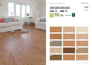 *Information sur le niveau d’émission de
substances volatiles dans l’air intérieur,
présentant un risque de toxicité par in-
halation, sur une échelle de classe allant
de A+ (très faibles émissions) à C (fortes
émissions)
residential
warranty
years
10
no added formaldehyde
AGGL PURe
moisture resistant HDF
HIDR CORE
edge sealing technology
JOINT SHIELDWEARTOP
high performance coating
armour
commercial
warranty
years
5
emotions
Standard	 20 248 00 Standard Cream	 20 210 11 Standard White	 20 210 12
Champagner	 20 040 00 Champagner White	 20 039 16
Champagner Grey	 20 039 43
Champagner Sand	 20 039 14
10
Twist	 20 901 00 Twist Sand	 20 901 14
Twist Beige	 20 901 40Twist White	 20 901 16
Twist Olive	 20 901 29
Twist Brown	 20 901 21
Primus	 20 179 00 Primus Sand	 20 179 14
910 x 300 x 10,5 mm
20
Primus Sand
Pavimentos Flotantes de Corcho
Productos con certificacion FSC®
disponibles a solicutud.
nuevo
nuevo
nuevo
nuevo
 