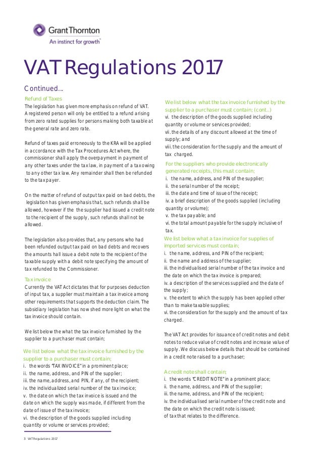 Kenya VAT Regulations 2017