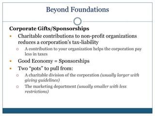 And good new, the 990 is a public document!Where’s the Money: ResearchThe Foundation Center  - www.foundationcenter.org