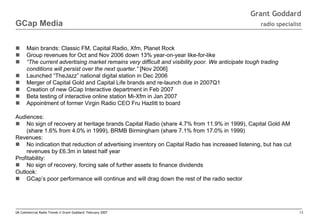 'UK Commercial Radio Trends: February 2007' by Grant Goddard