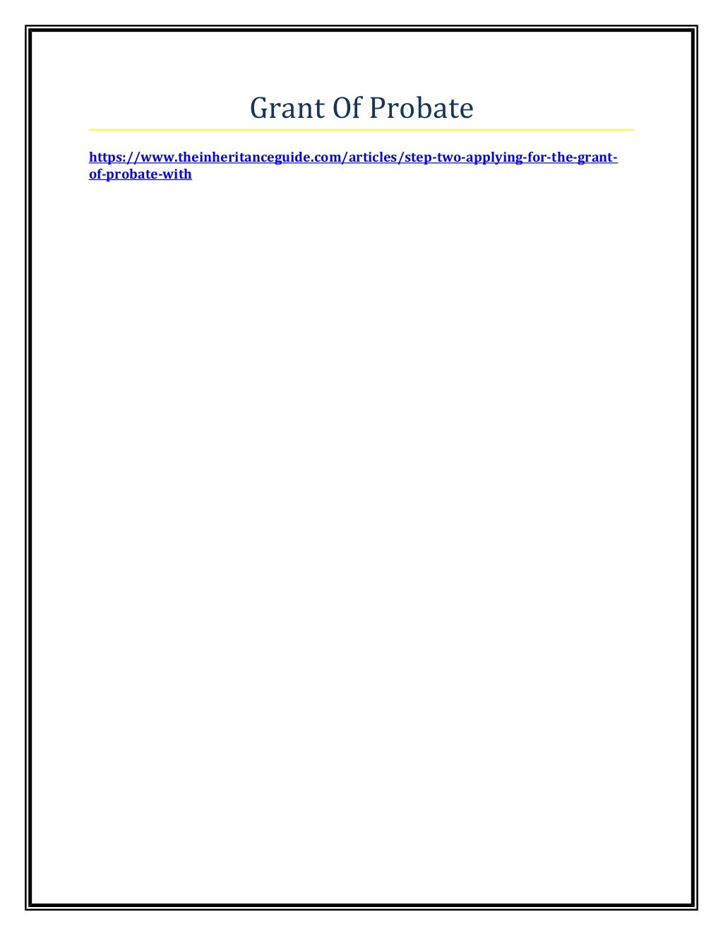 Grant of probate