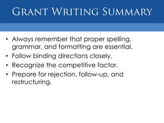 Services & ProcessesI. Grant Funding Overview II. Proposal Outline & ContentsIII. Funder IdentificationIV. BizCentral USA Services & Processes