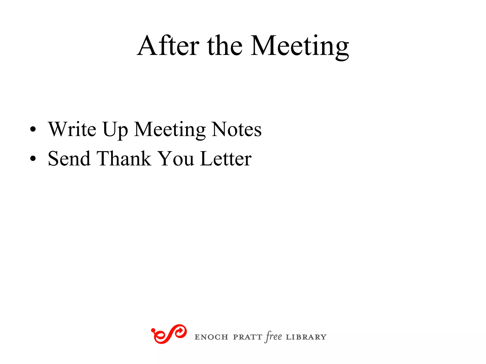 After the Meeting Write Up Meeting Notes Send Thank You Letter 