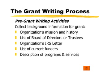 Grant Writing 101