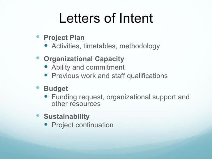 Letter of Intent, Grant-Writing-Proposals Letter of Intent, Grant-Writing-Proposals