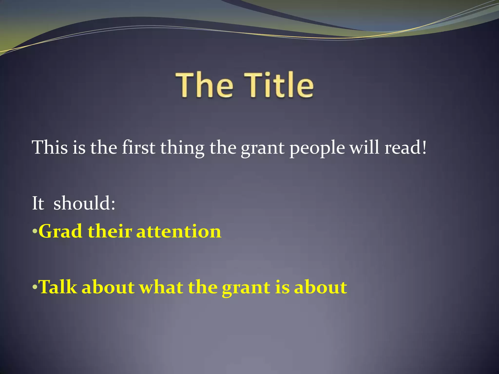 Good for project-based grants in the school