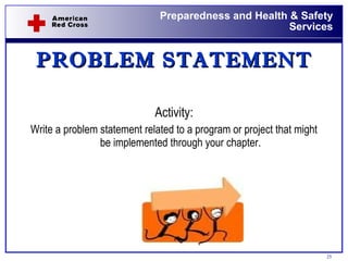 PROBLEM STATEMENT   Activity: Write a problem statement related to a program or project that might be implemented through your chapter. 