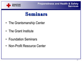 Seminars The Grantsmanship Center The Grant Institute Foundation Seminars  Non-Profit Resource Center 