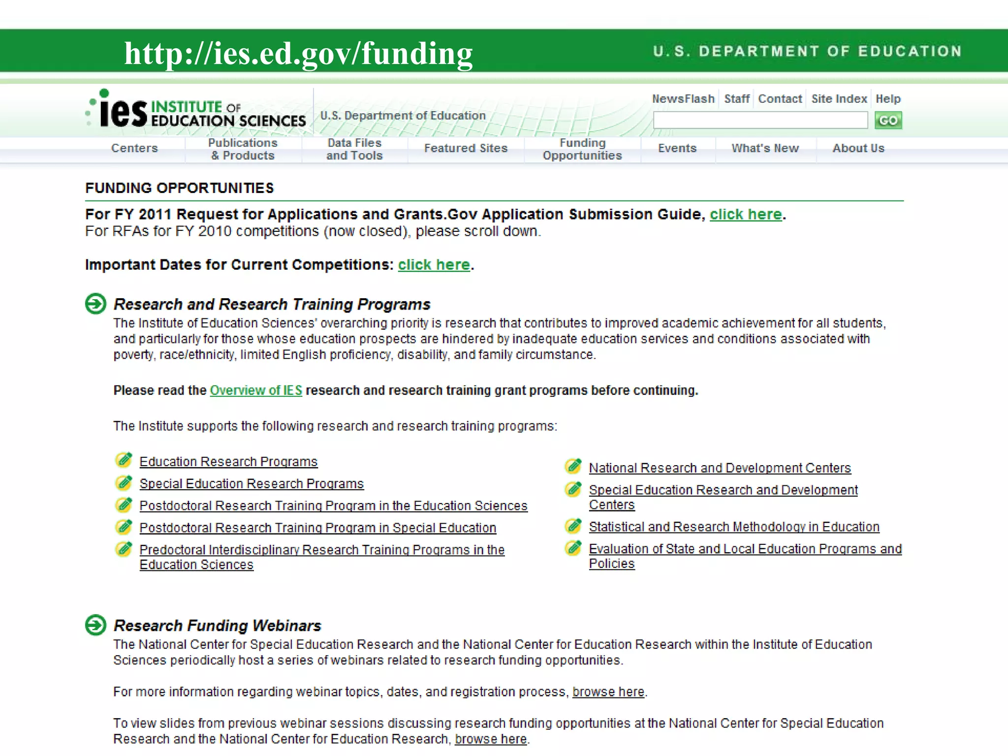 http://ies.ed.gov/funding 