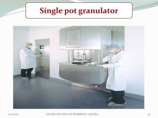 Single pot granulator




1/27/2013    SATARA COLLEGE OF PHARMACY, SATARA.   25
 