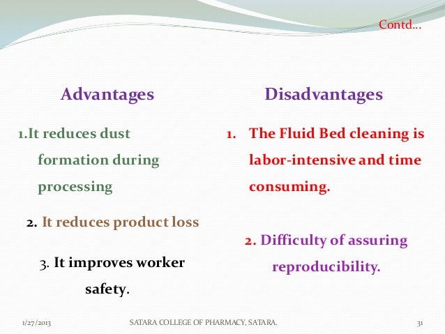 Contd…            Advantages                             Disadvantages1.It reduces dust                         1. The Flu...