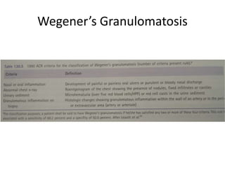 Wegener’s Granulomatosis
 