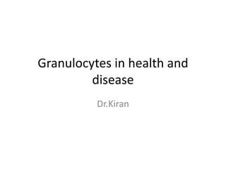 Granulocytes in health and
disease
Dr.Kiran
 
