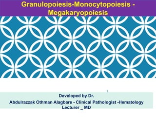 Developed by Dr.
Abdulrazzak Othman Alagbare - Clinical Pathologist -Hematology
Lecturer _ MD
Granulopoiesis-Monocytopoiesis -
Megakaryopoiesis
 