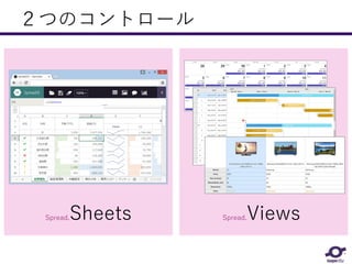 ２つのコントロール
Spread.Sheets Spread.Views
 