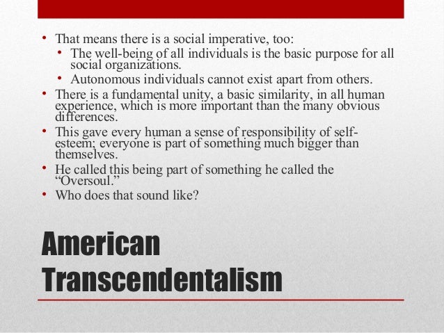 Transcendentalism tenets