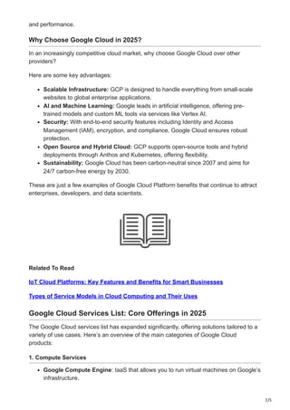 What Are Google Cloud Platform Services: Full Guide for 2025 | PDF