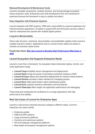 Laravel for Enterprise Web Development | Key Features & Benefits | PDF