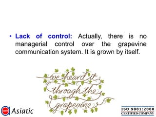 Grapevine Control Grapevine communications for first line manager | PDF