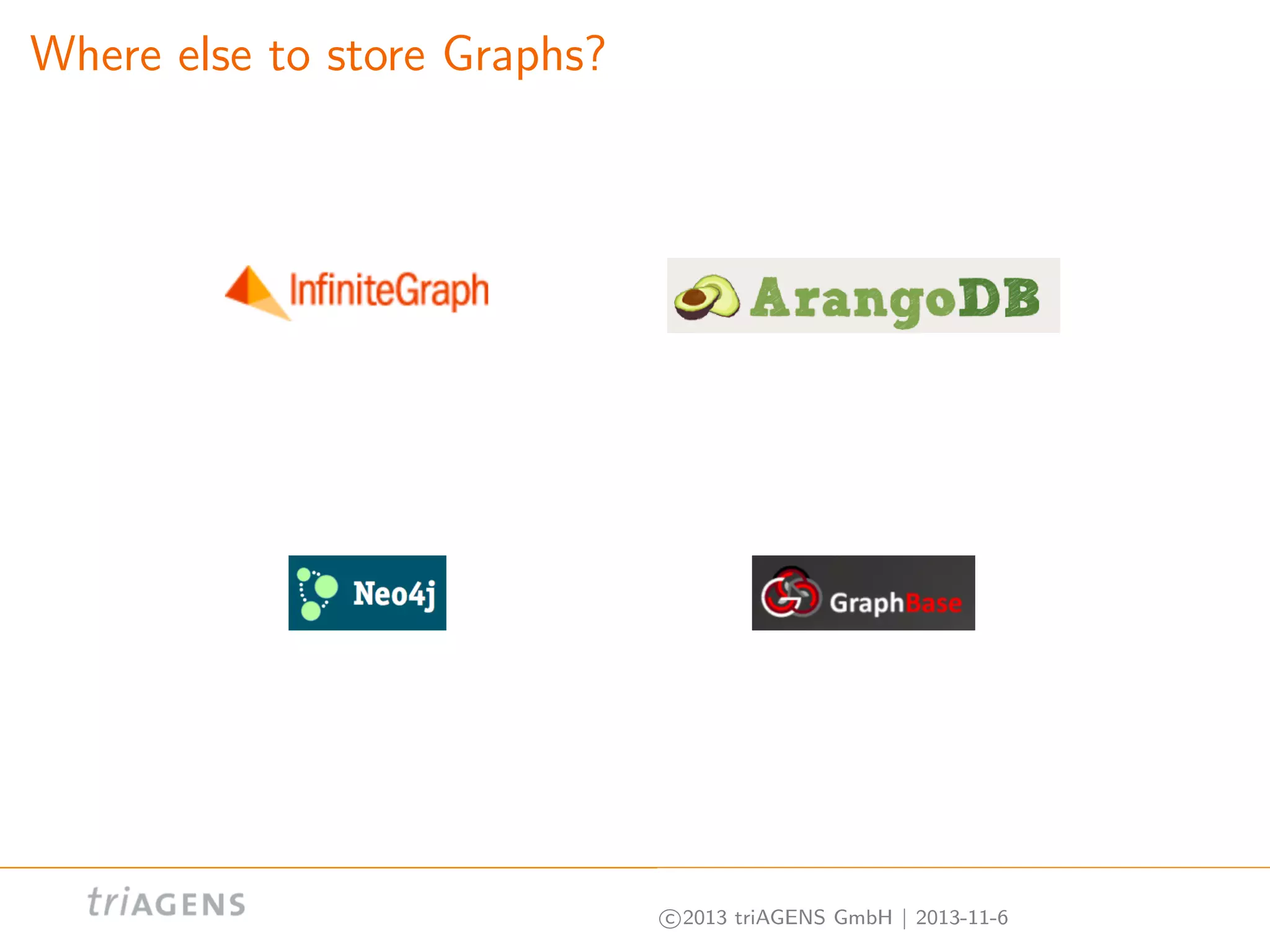 Where else to store Graphs?

c 2013 triAGENS GmbH | 2013-11-6

 