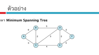 ตัวอย่าง
งหา Minimum Spanning Tree
 