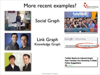 Neo Technology, Inc Conﬁdential
Social Graph
Link Graph
Knowledge Graph
More recent examples?
 