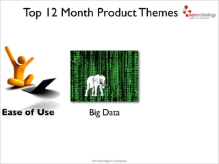 Neo Technology, Inc Conﬁdential
Top 12 Month Product Themes
Big DataEase of Use
 