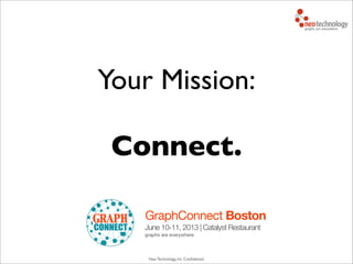 Neo Technology, Inc Conﬁdential
Your Mission:
Connect.
GraphConnect Boston
June 10-11, 2013 | Catalyst Restaurant
graphs are everywhere
 