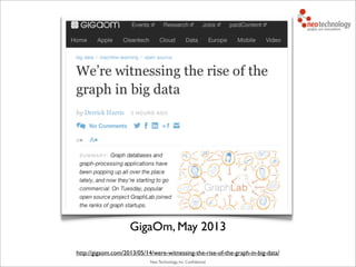 Neo Technology, Inc Conﬁdential
http://gigaom.com/2013/05/14/were-witnessing-the-rise-of-the-graph-in-big-data/
GigaOm, May 2013
 