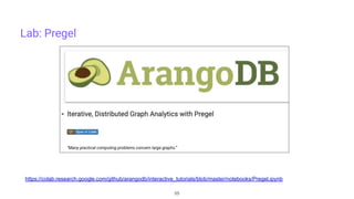 Lab: Pregel https://colab.research.google.com/github/arangodb/interactive_tutorials/blob/master/notebooks/Pregel.ipynb 
