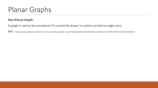 Planar Graphs
Non-Planar Graph:
A graph is said to be non planar if it cannot be drawn in a plane so that no edge cross.
Ref:- https://www.javatpoint.com/planar-and-non-planar-graphs#:~:text=A%20graph%20is%20said%20to,and%20cannot%20be%20further%20subdivided.
 