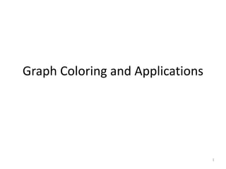 1
Graph Coloring and Applications
 