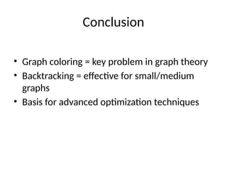 Graph Coloring Backtracking computer networking | PPTX
