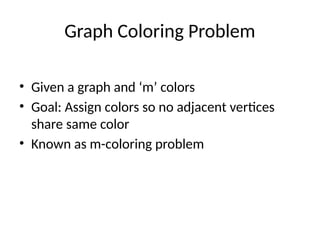 Graph Coloring Backtracking computer networking | PPTX