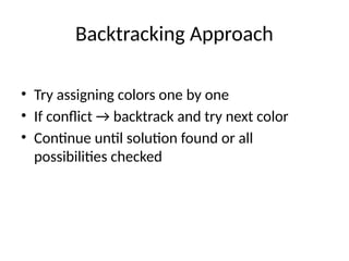 Graph Coloring Backtracking computer networking | PPTX