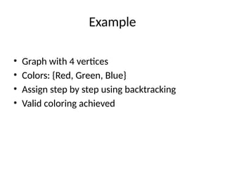 Graph Coloring Backtracking computer networking | PPTX