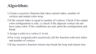Graph coloring using backtracking | PPTX