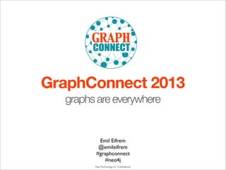 Neo Technology, Inc Conﬁdential
GraphConnect 2013
graphs are everywhere
Emil Eifrem
@emileifrem
#graphconnect
#neo4j
 
