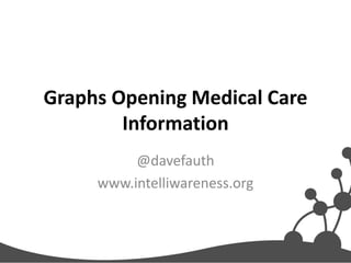 Graphs Opening Medical Care
Information
@davefauth
www.intelliwareness.org

 
