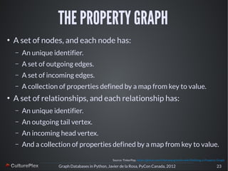 Graph Databases in Python (PyCon Canada 2012) | PDF
