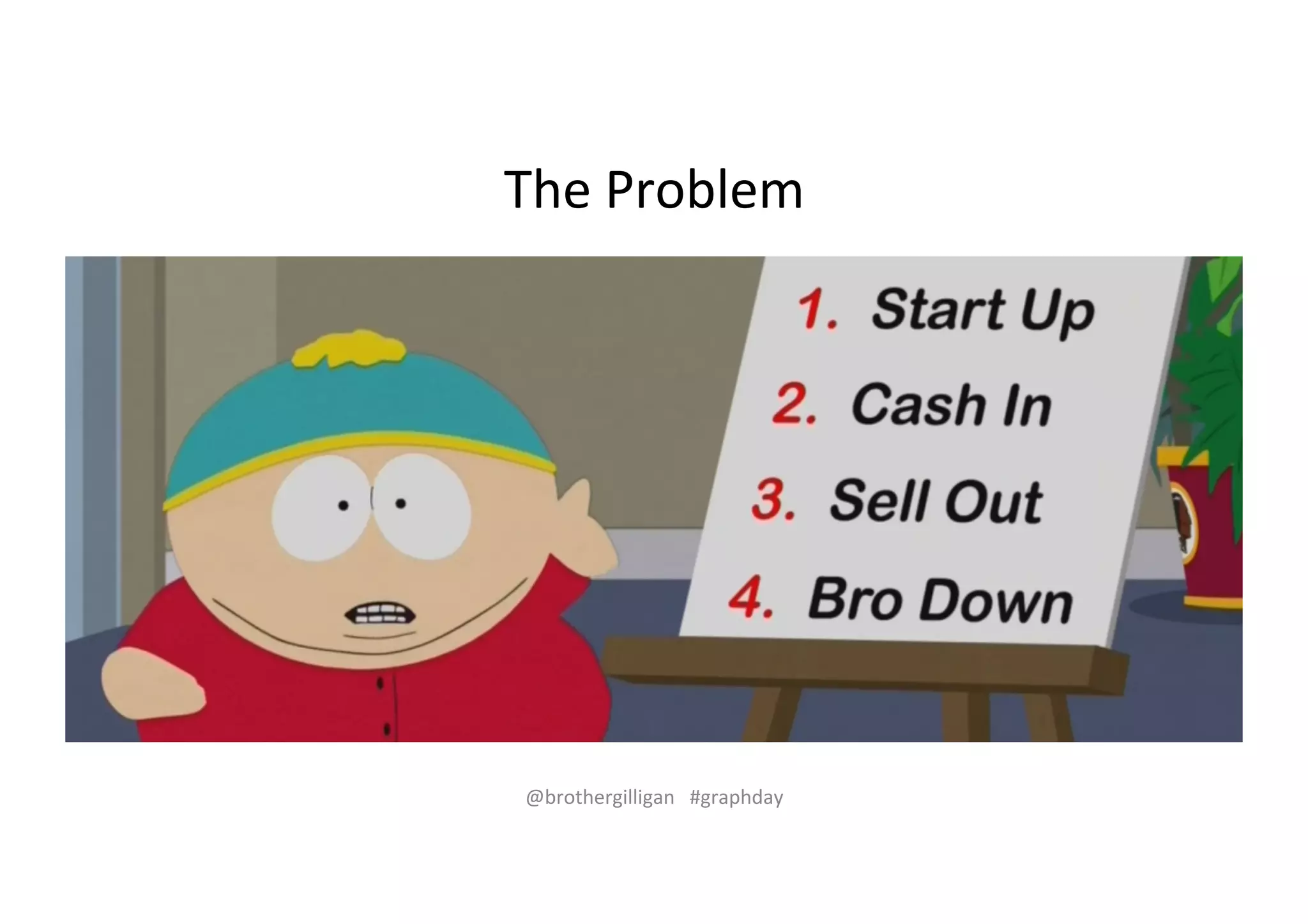 The%Problem% 
@brothergilligan%%%#graphday% 
 