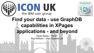 Find your data - use GraphDB
capabilities in XPages
applications - and beyond
Oliver Busse – We4IT
Paul Withers – Intec Systems Ltd
 
