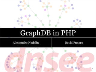 GraphDB in PHP
Alessandro Nadalin   David Funaro




                                    1
 