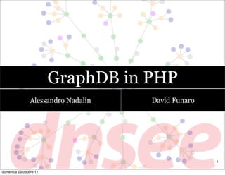 GraphDB in PHP
                Alessandro Nadalin   David Funaro




                                                    1

domenica 23 ottobre 11
 