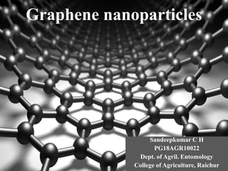 Graphene nanoparticles
Sandeepkumar C H
PG18AGR10022
Dept. of Agril. Entomology
College of Agriculture, Raichur
 