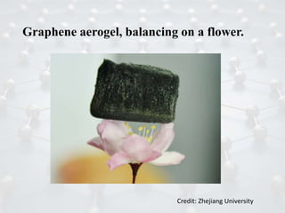 Graphene aerogel, balancing on a flower.
Credit: Zhejiang University
 