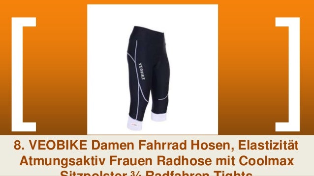 Elastizität Atmungsaktiv Frauen Radhose Mit Coolmax Sitzpolster ¾ Radfahren Tights VEOBIKE Damen Fahrrad Hosen